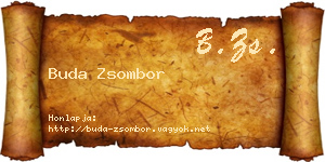 Buda Zsombor névjegykártya